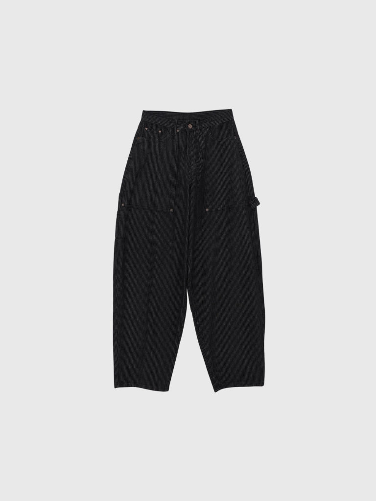 loose stripe wide pants