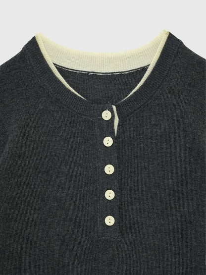 bicolor button round tops