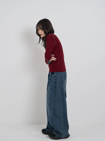 color point turtleneck knit