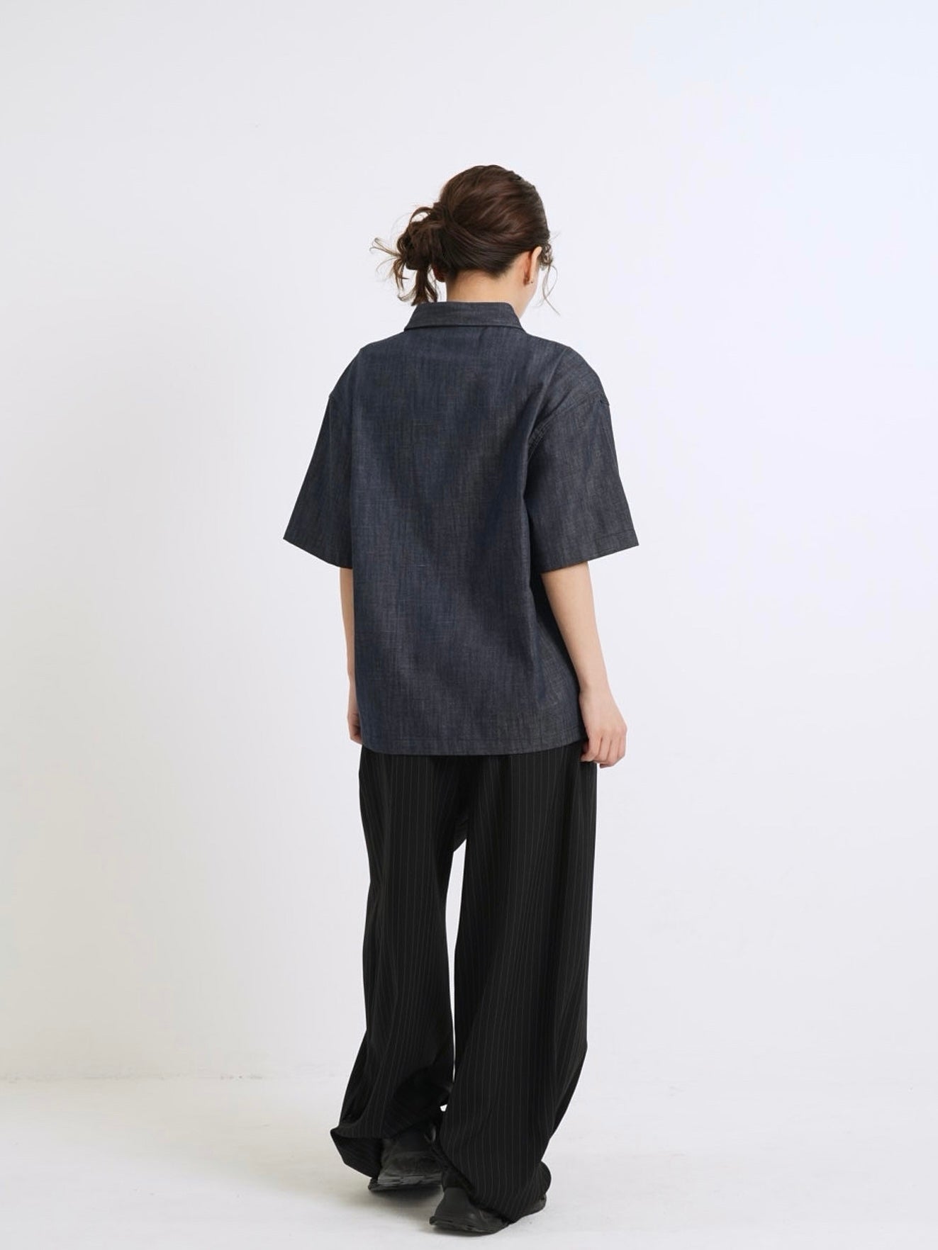 wide stripe tuck pants