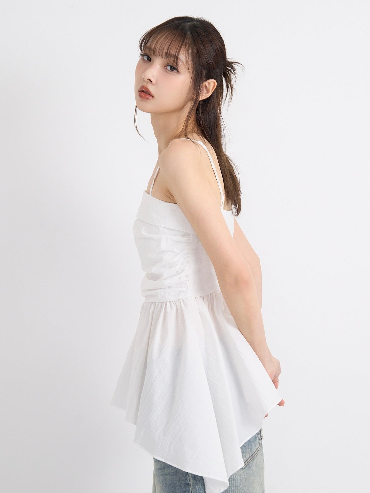 shirring peplum tops