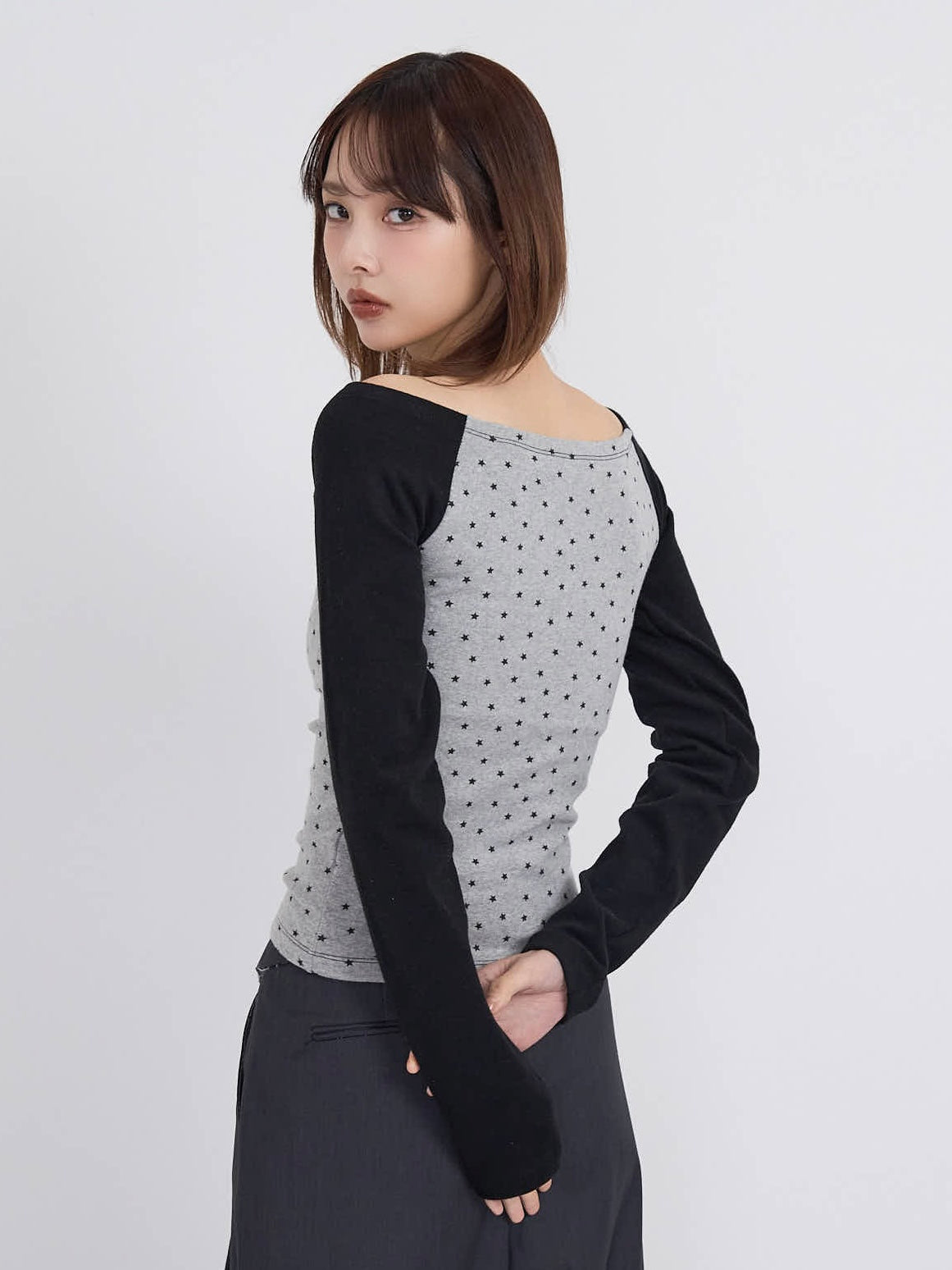 star dot raglan tops｜星ドット柄ラグランスリーブ｜通年・大人