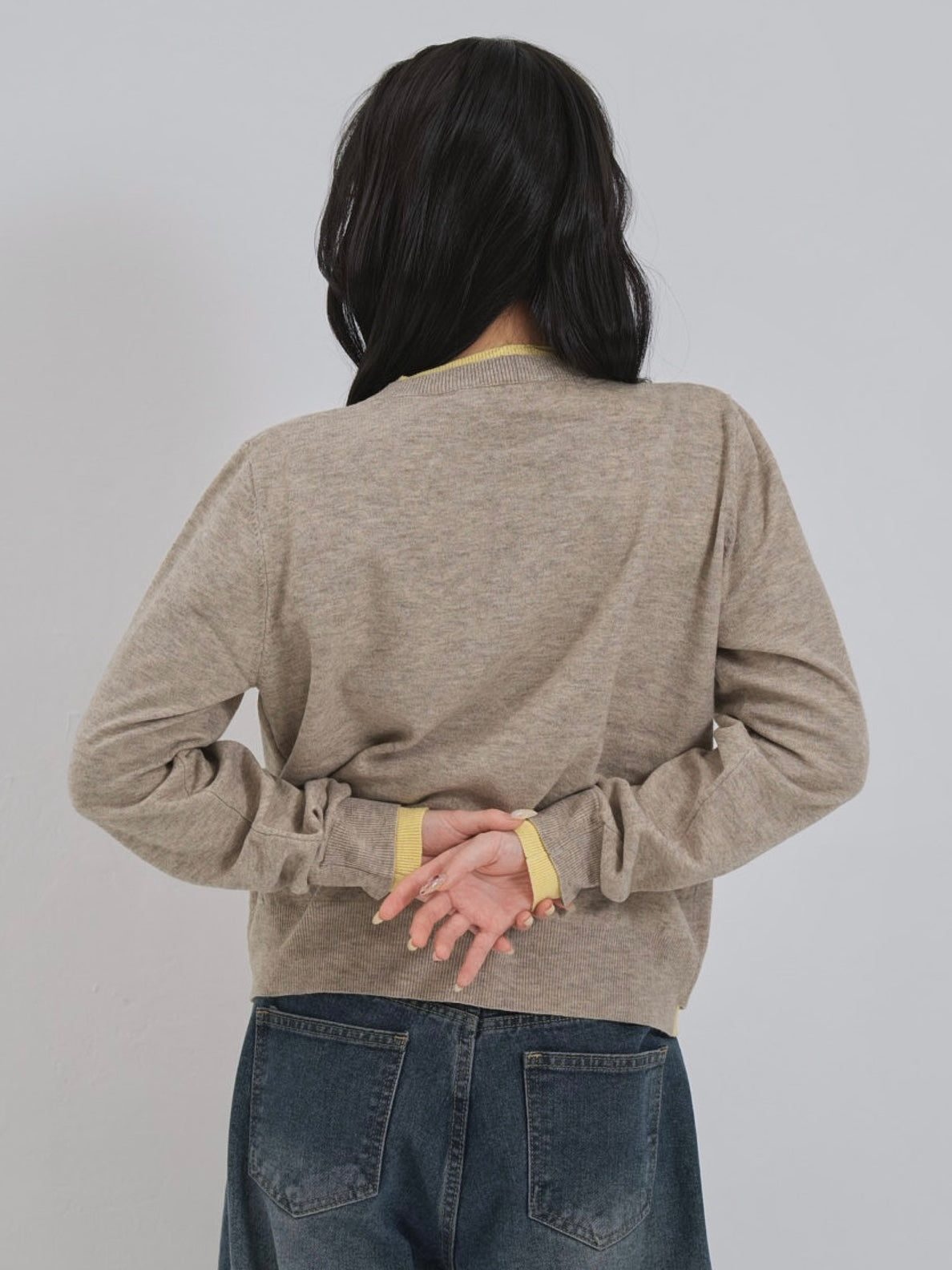 layered panel cardigan