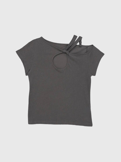 one shoulder cut tops