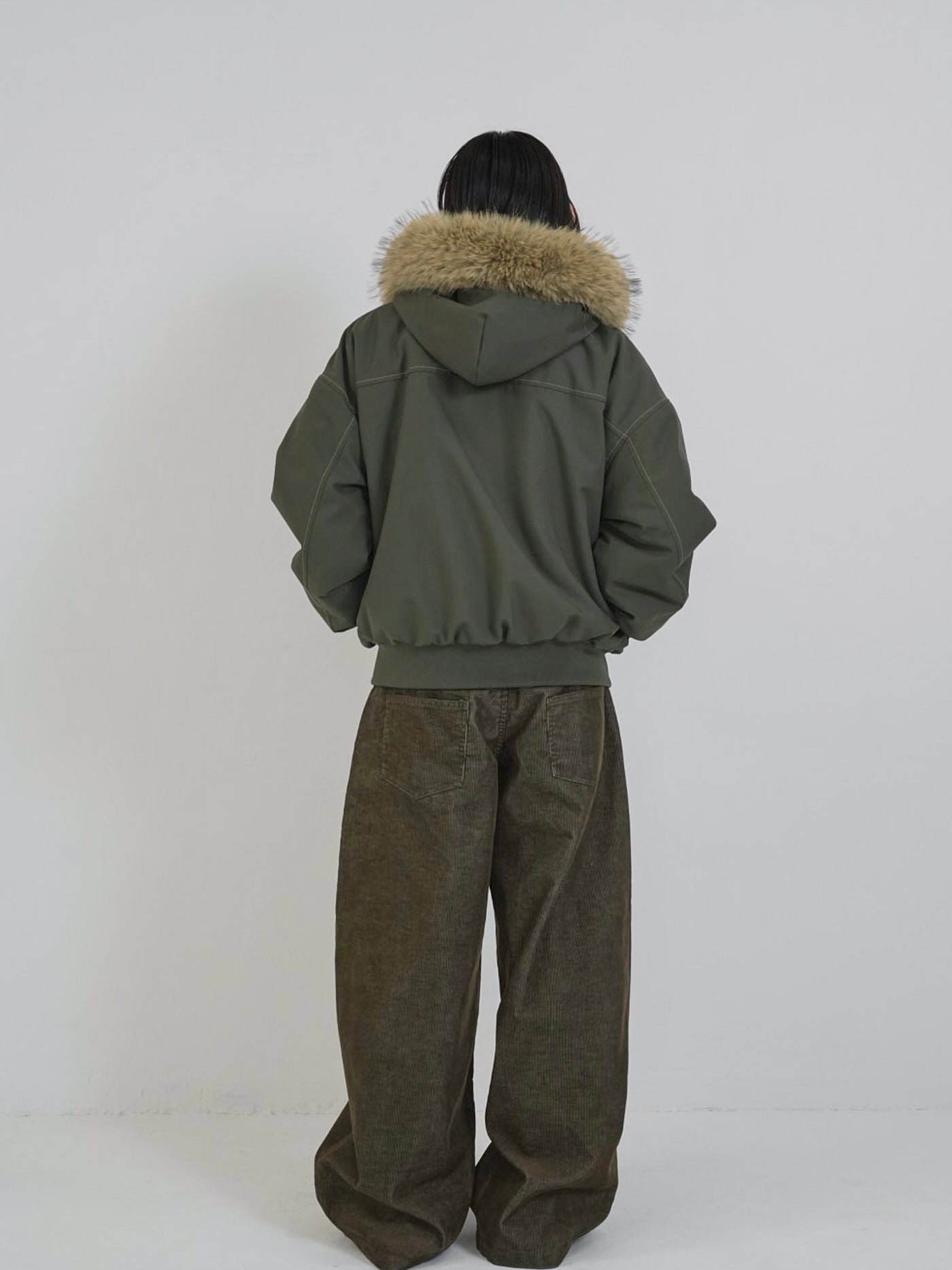 military fur hood jacket