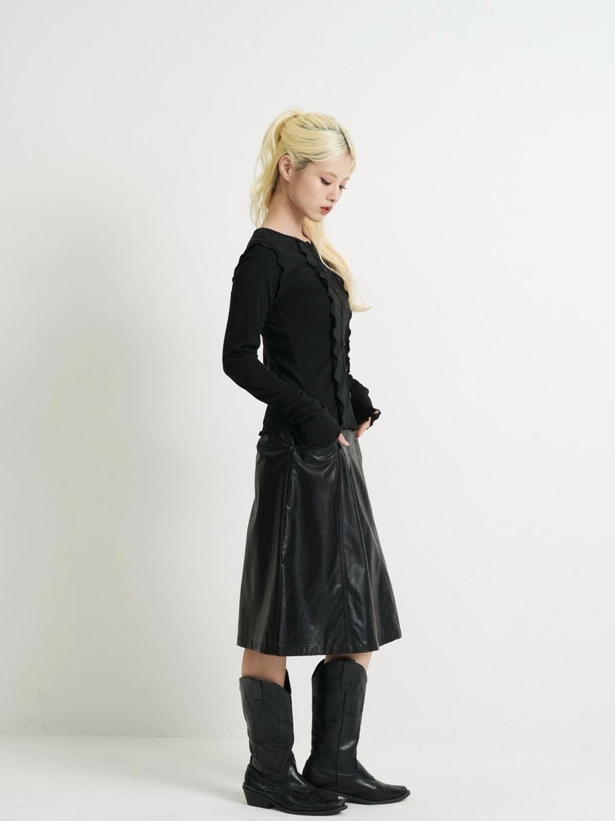 frill trim cardigan