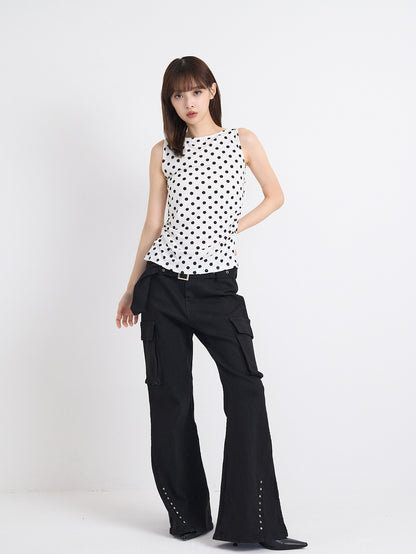 dot back cut out tops