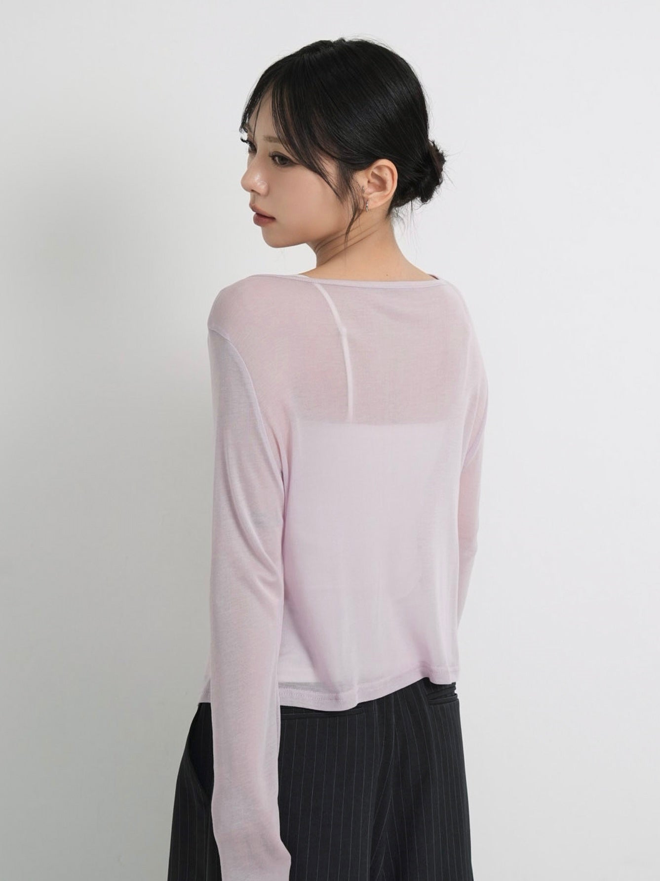 sheer button cardigan