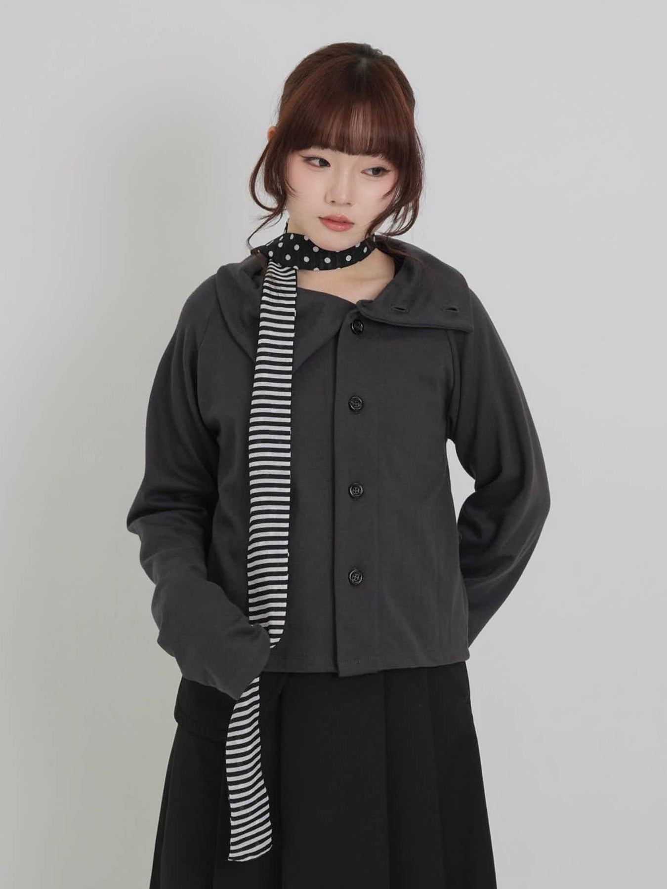 reversible dot stripe scarf