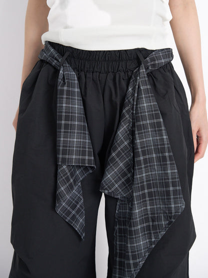 check loop wide pants