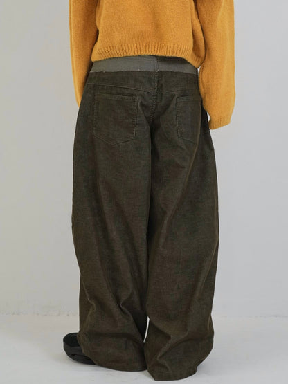 waist block corduroy pants