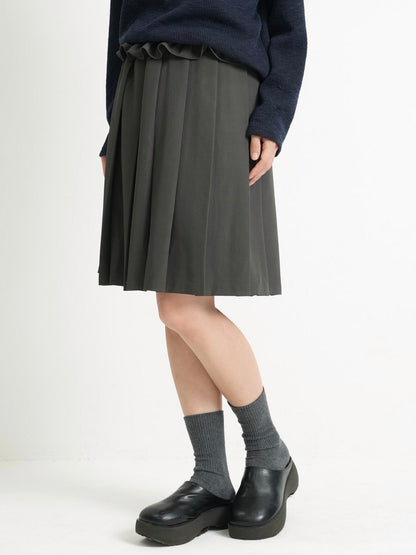 frill waist pleated skirt