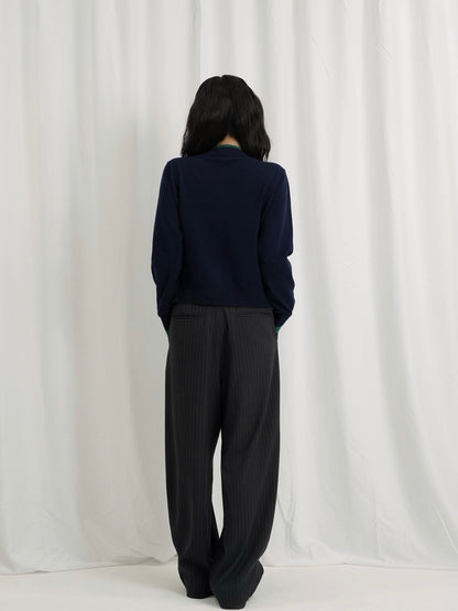 layered panel cardigan