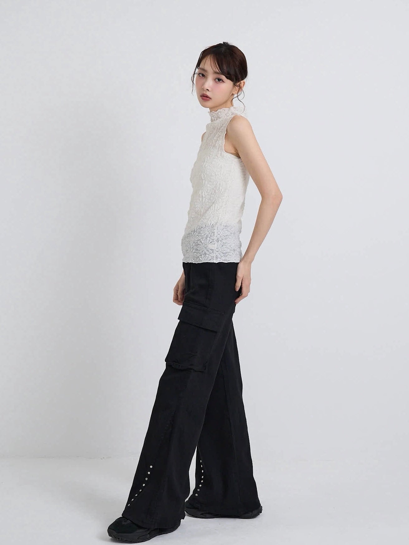 flower lace sleeveless top