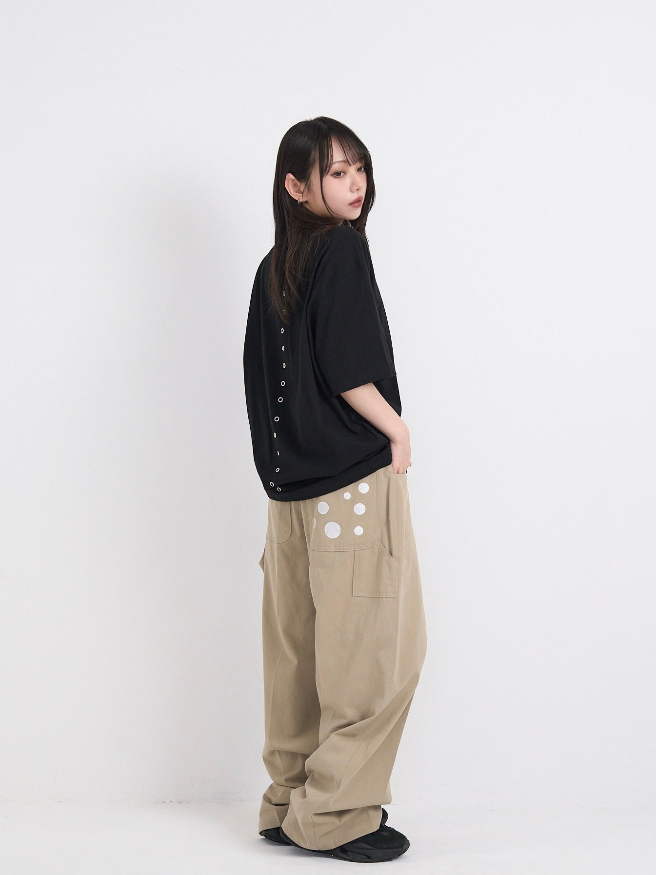 dot pocket pants｜ドット柄×立体ポケットの大人ワイドパンツ｜Enewd