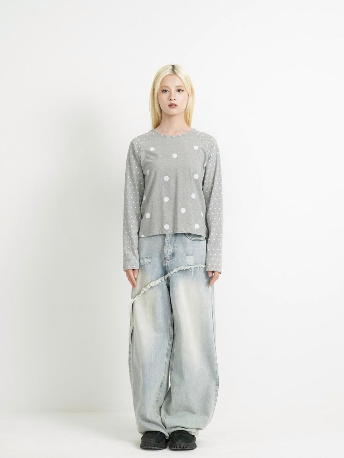 dot mix raglan tops
