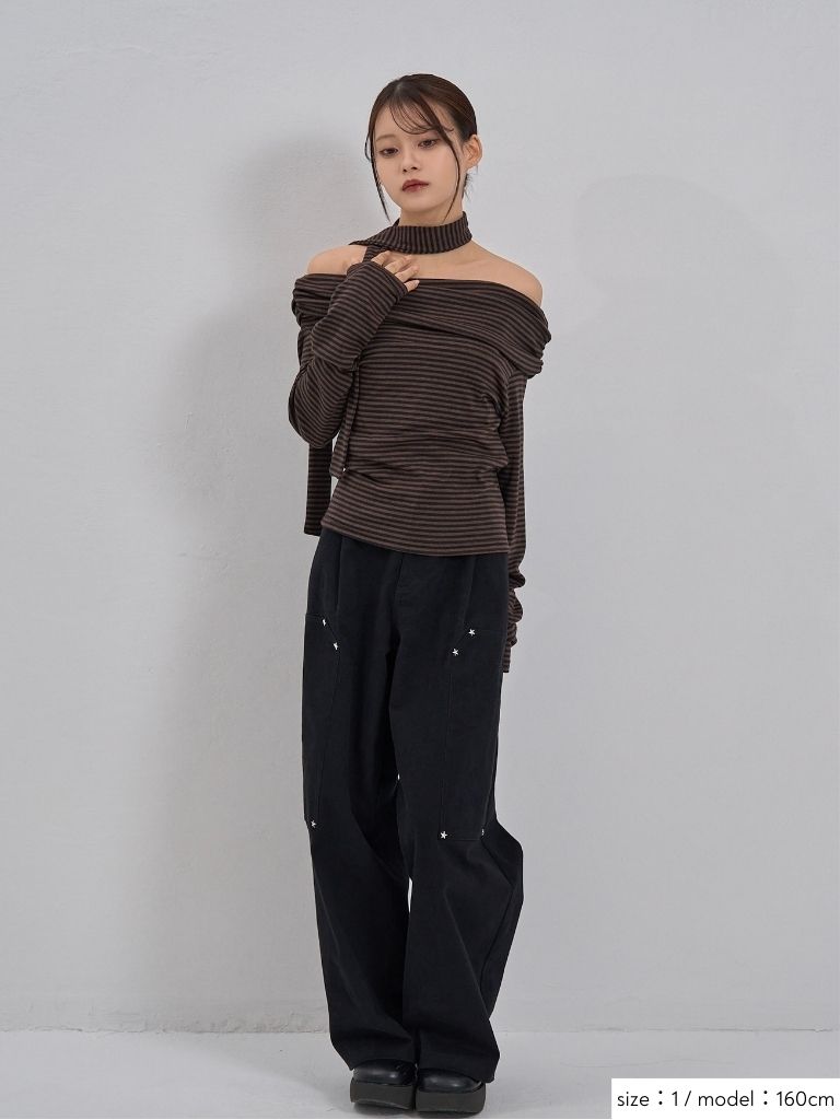 mini studs wide pants