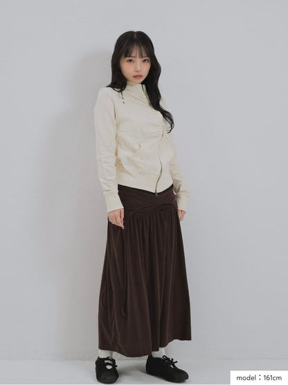 eyelet wave zip tops