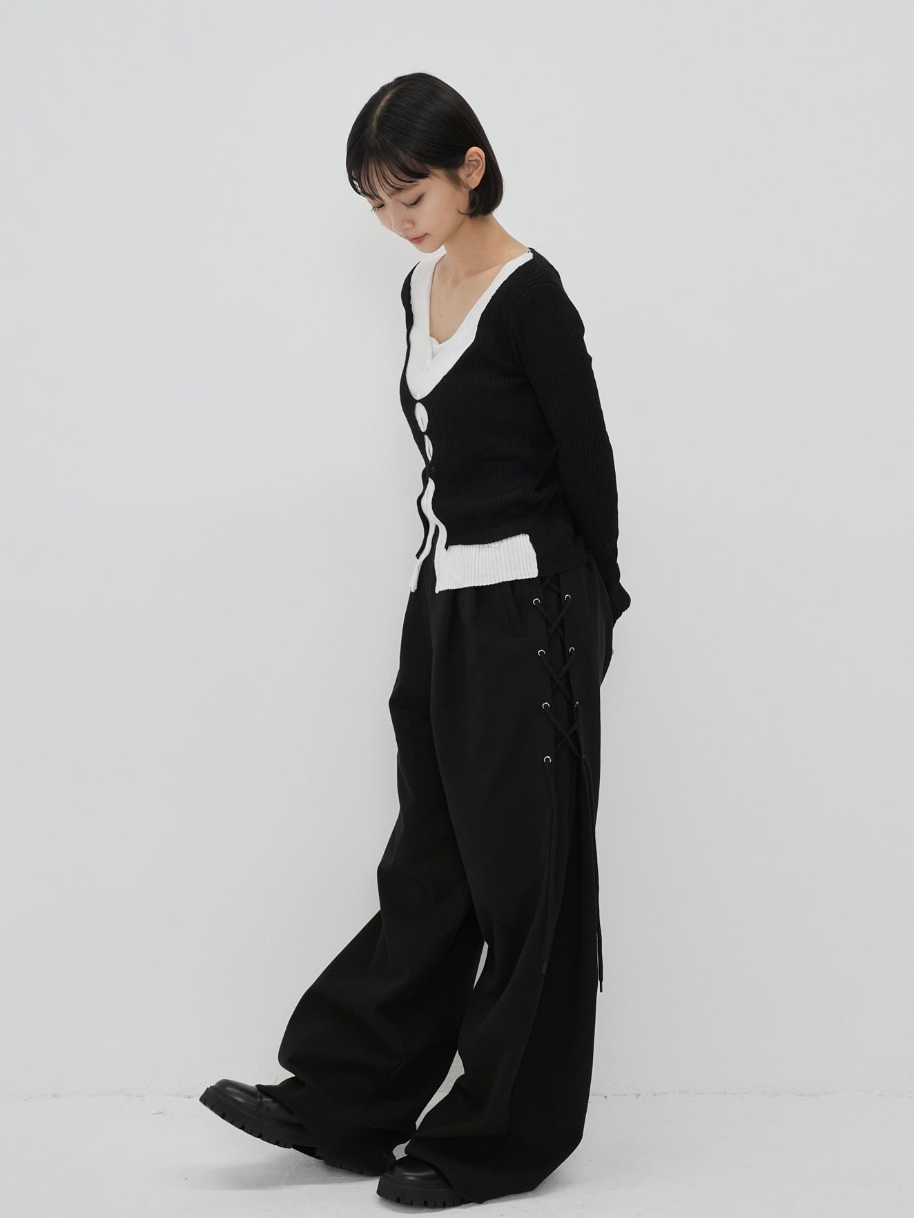 side eyelet pants