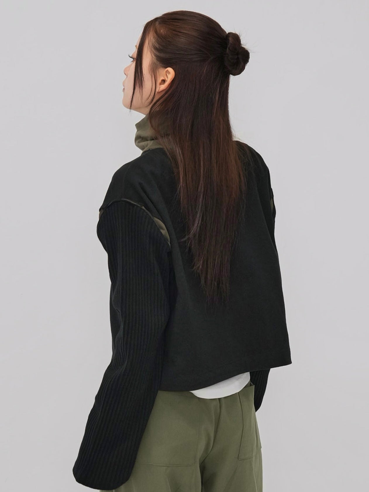 color block two way zip jacket