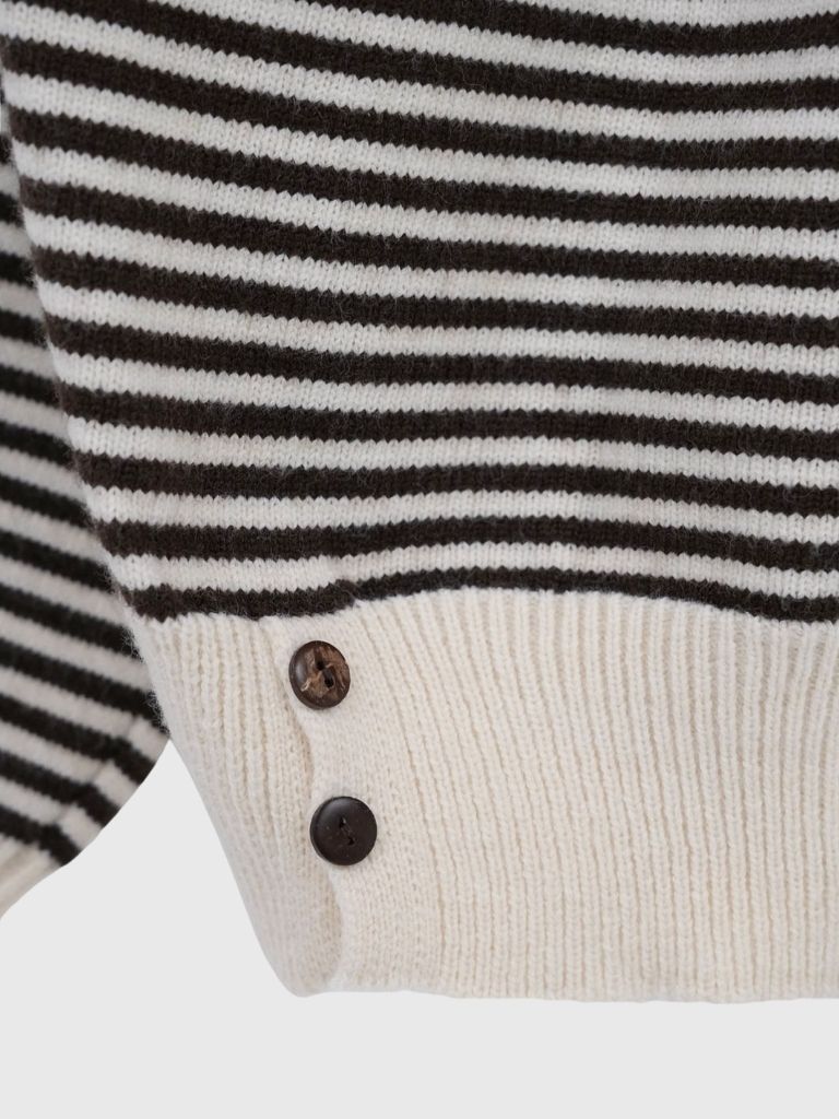 striped off shoulder knit