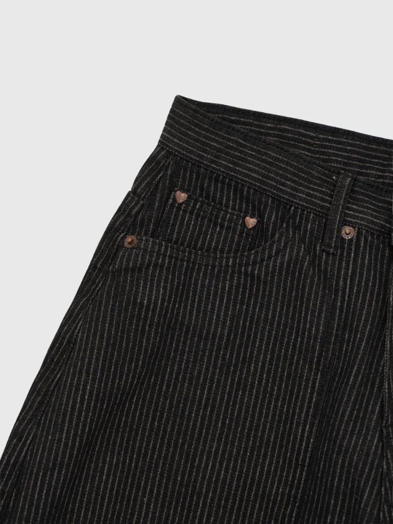 loose stripe wide pants