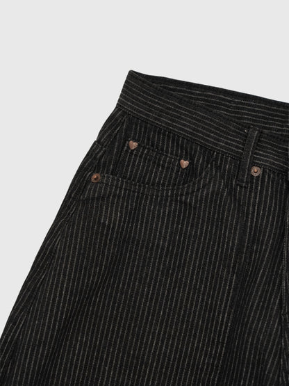 loose stripe wide pants