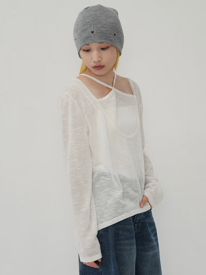 sheer cross knit