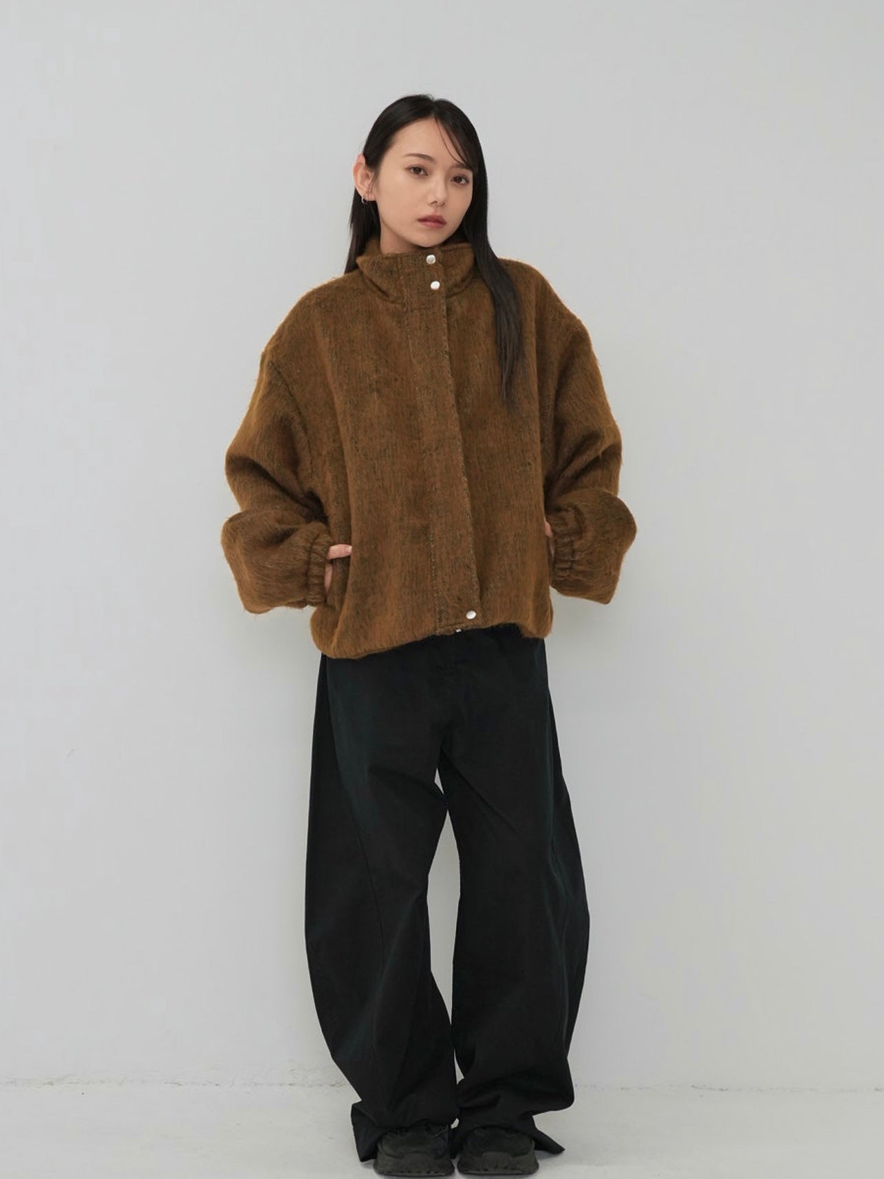 mohair tuck blouson