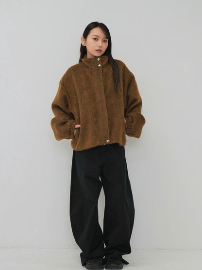 mohair tuck blouson