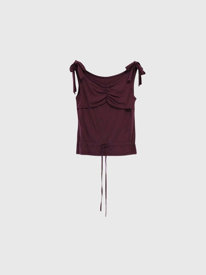 ribbon strap gather tops