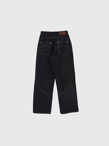 wide stitch denim pants