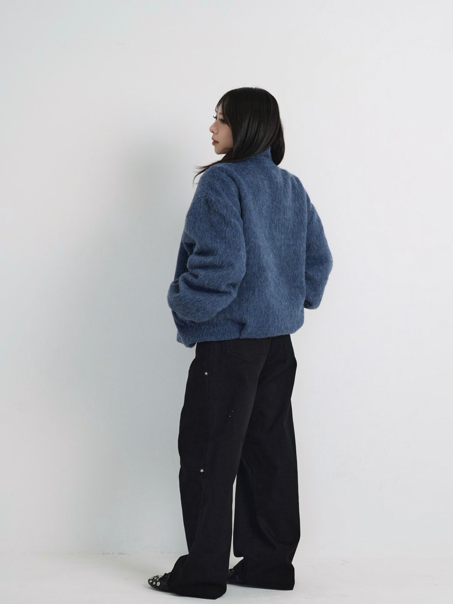 mohair snap blouson