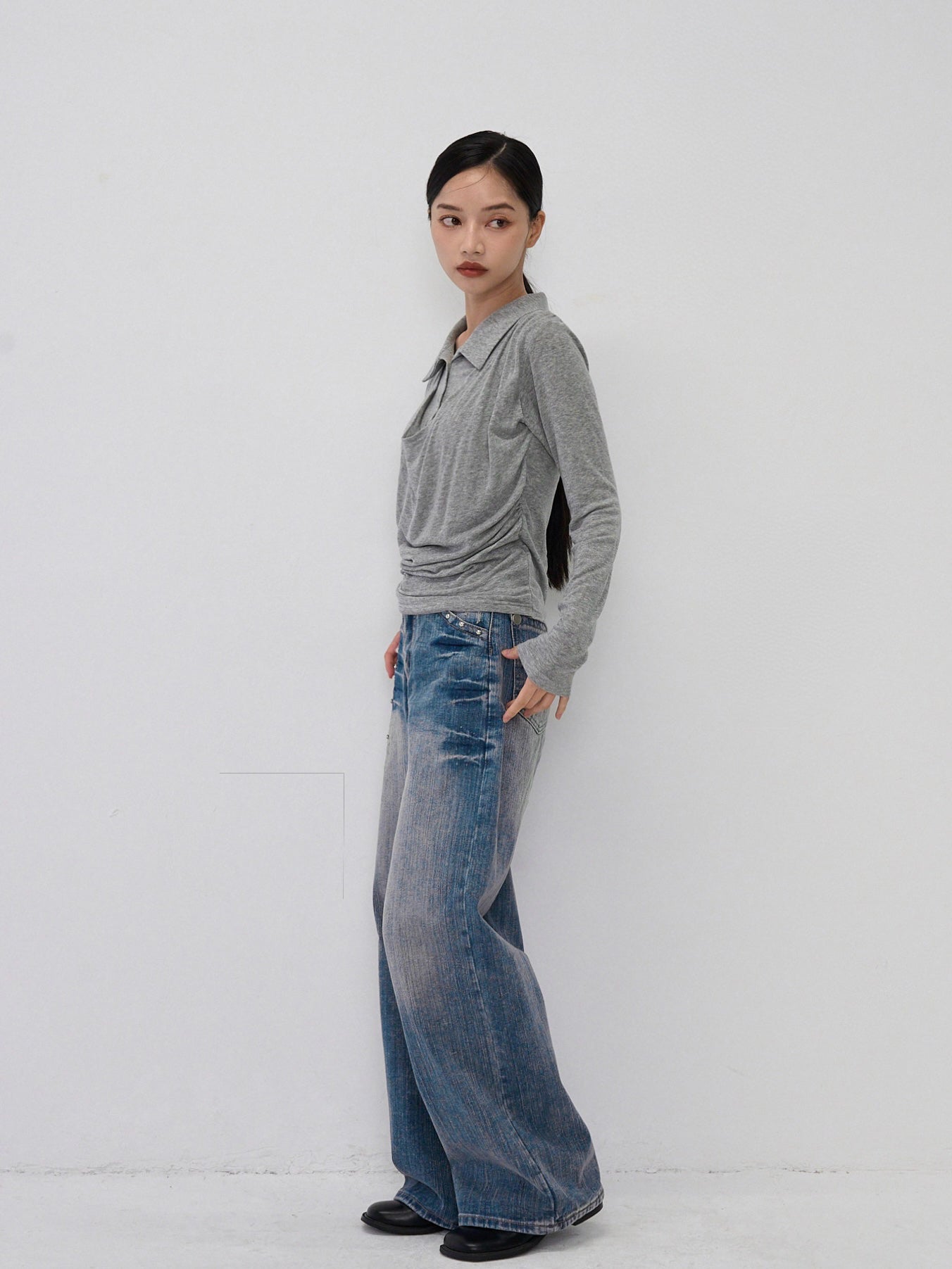 curve collar tops