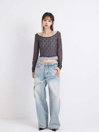 layered lace halter tops