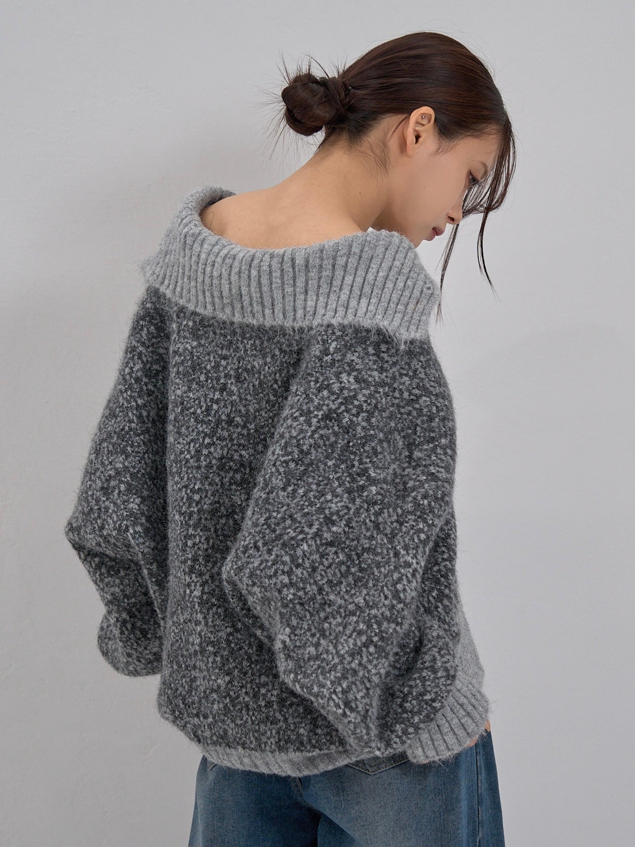hairy mix turtle knit