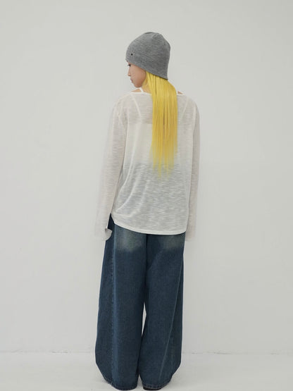 sheer cross knit
