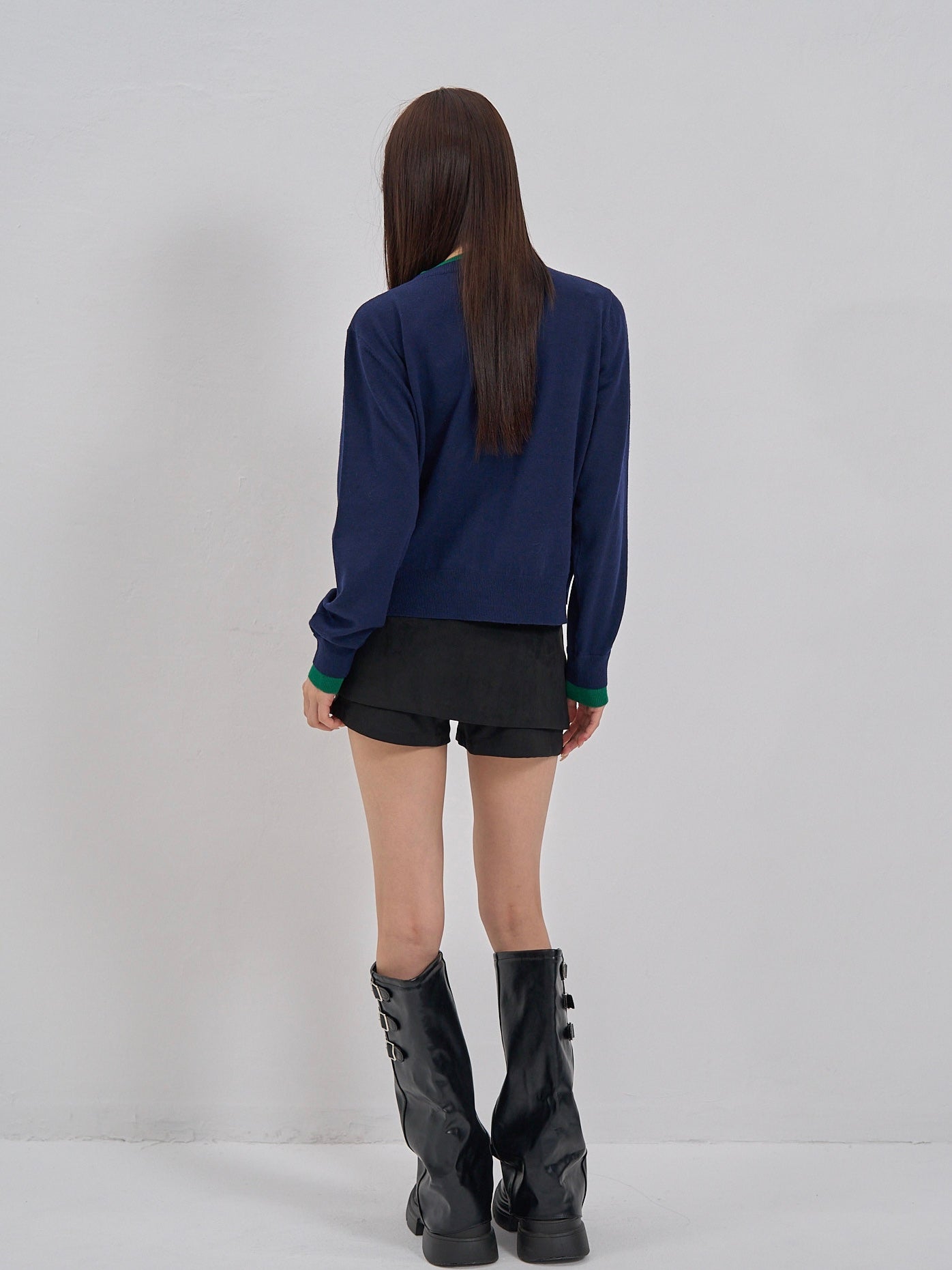 layered panel cardigan