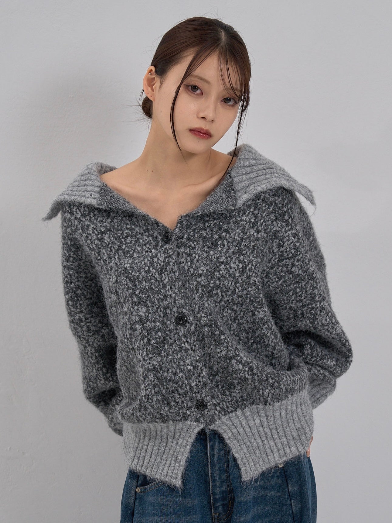 hairy mix turtle knit