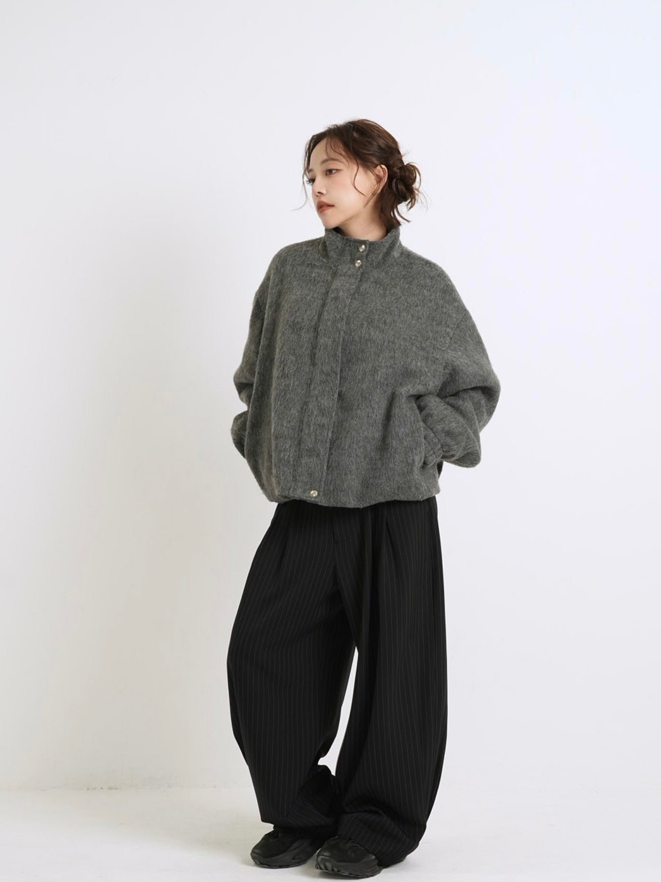 mohair snap blouson