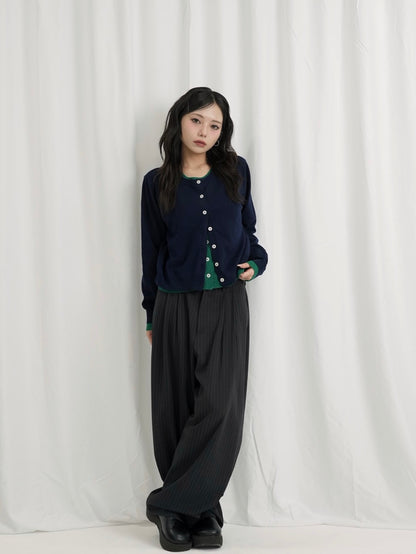 layered panel cardigan