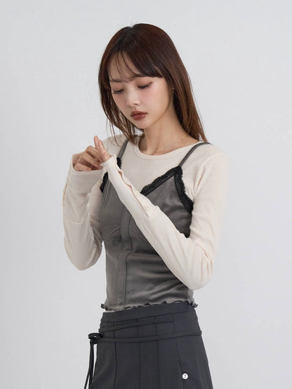 round neck button sleeve tops