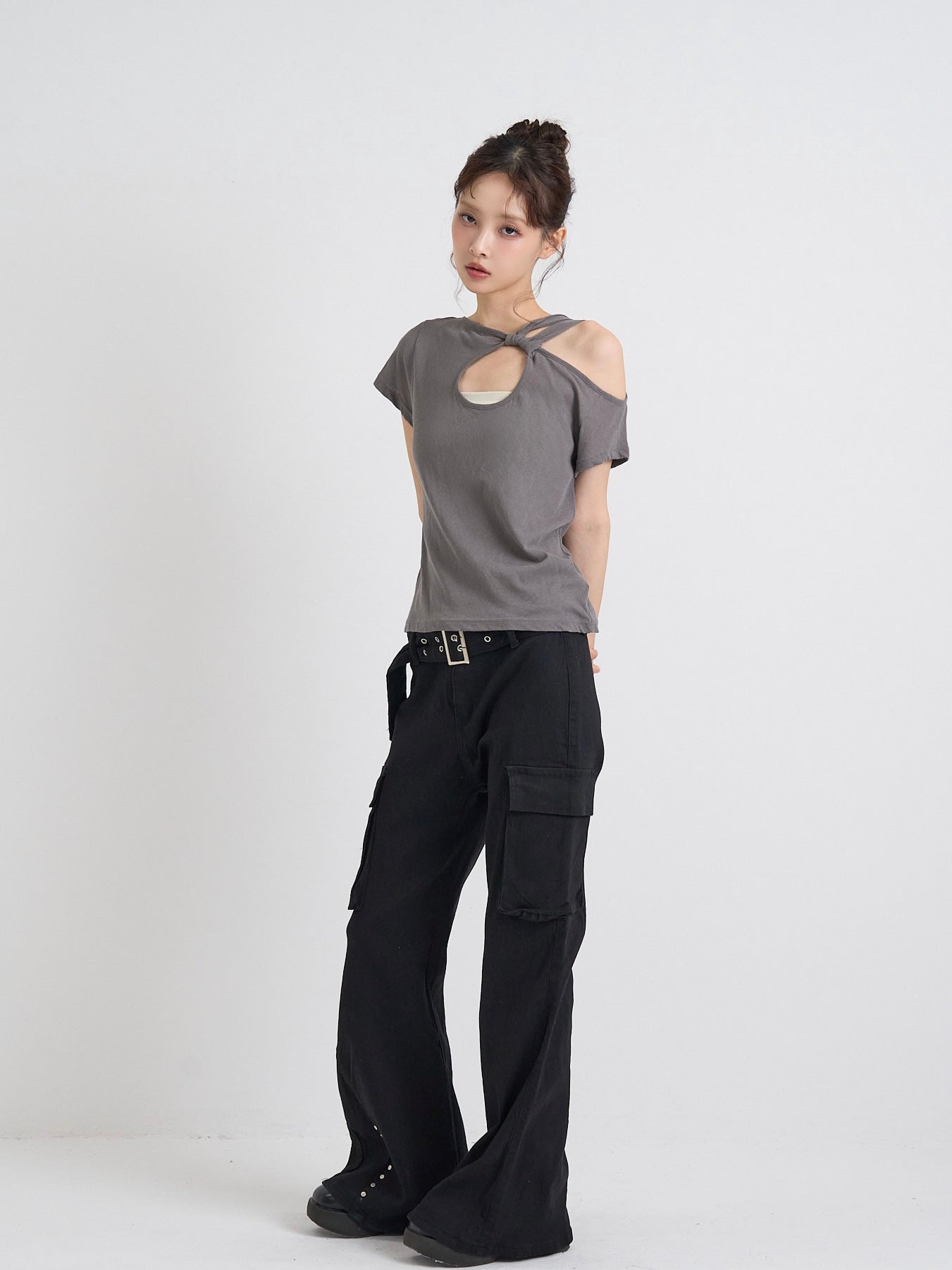 one shoulder cut tops