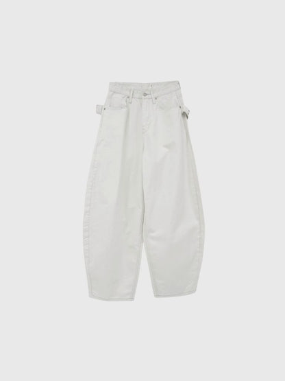 back belt detail wide pants