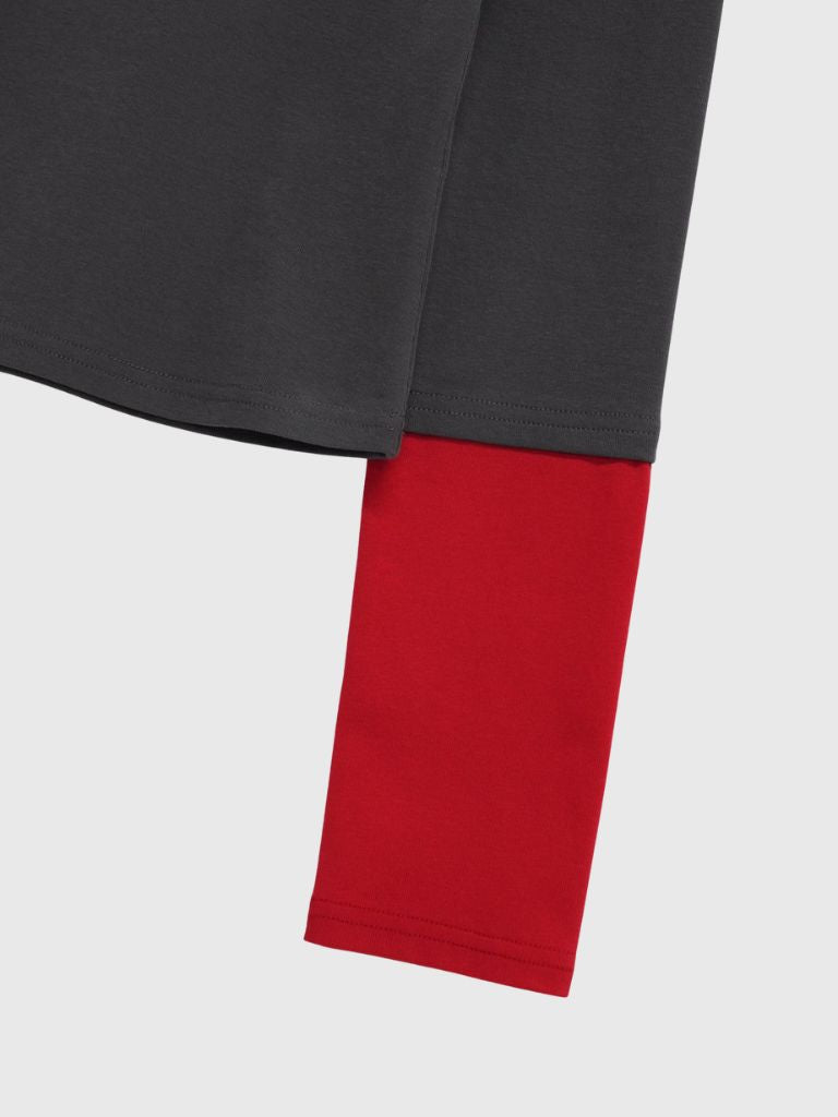 half button bicolor tops #3
