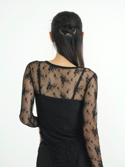 lace side cutout tops