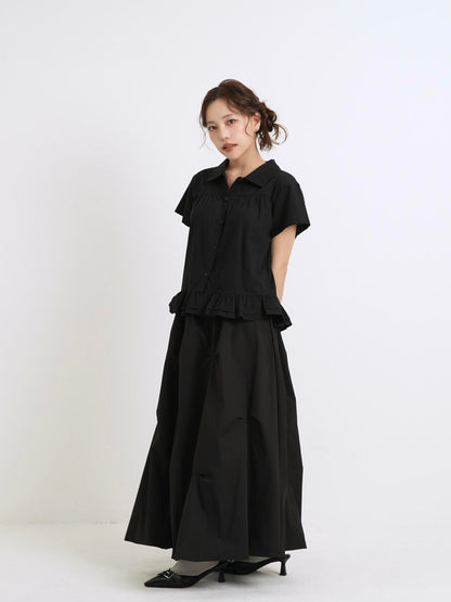 gather frill blouse