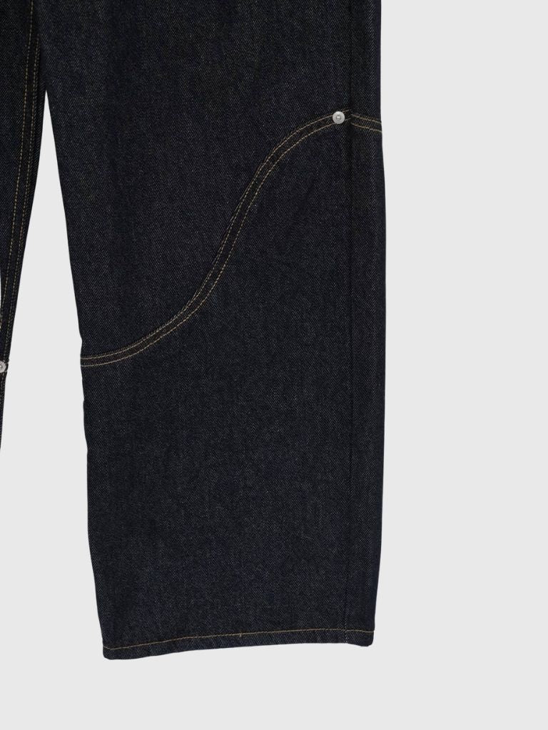 wide stitch denim pants