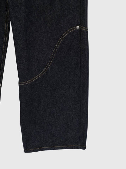 wide stitch denim pants