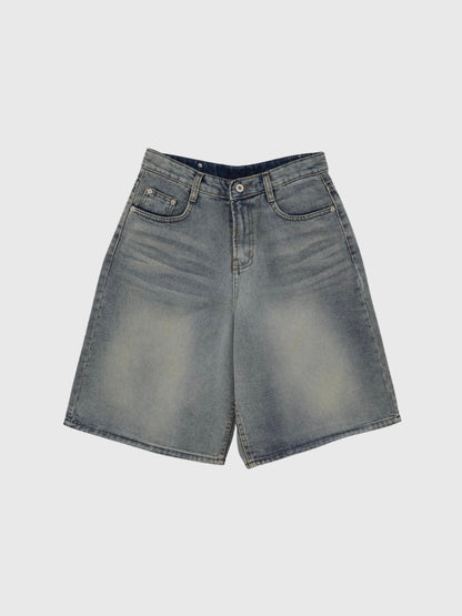 washed bermuda denim pants